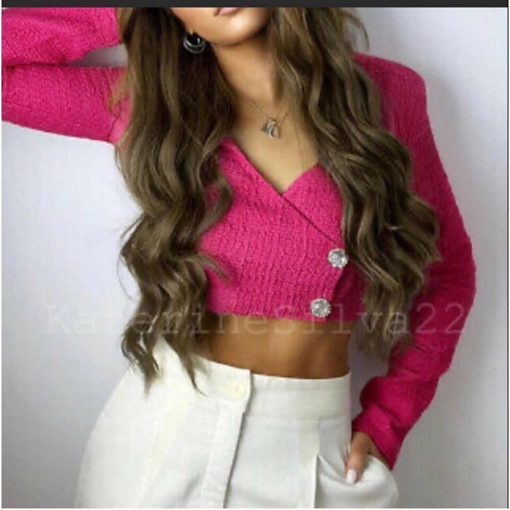 ZARA Structured Cropped Blazer - Picture 2 of 8